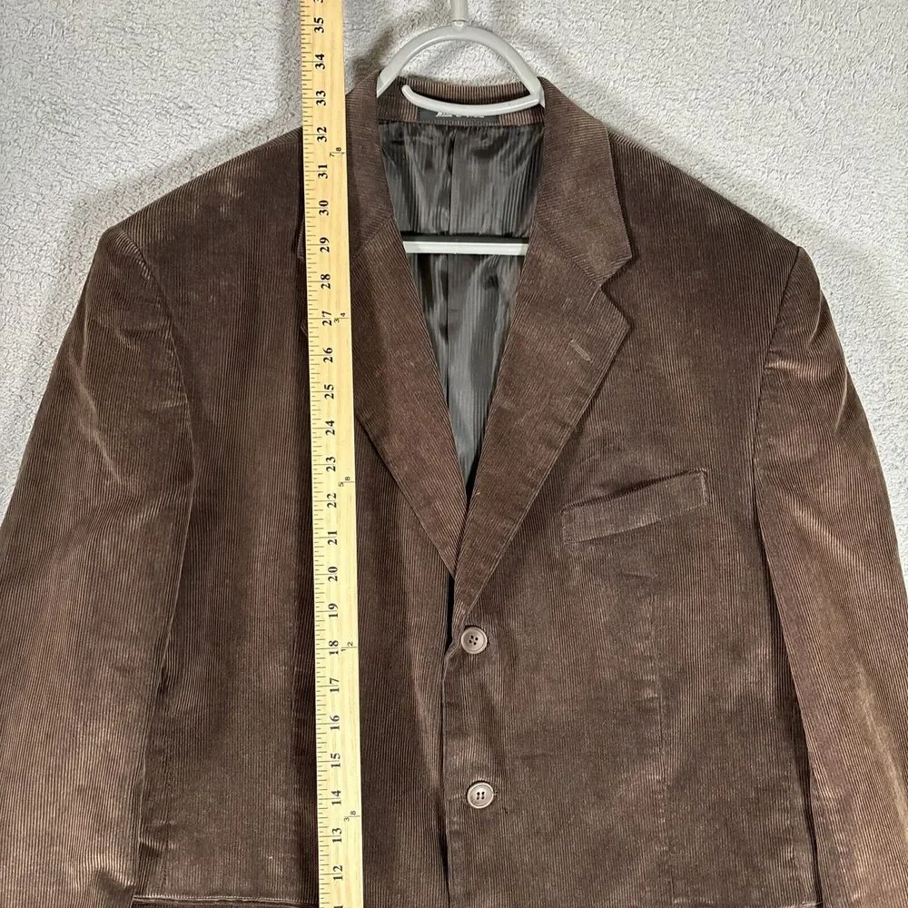 Milano Men’s Brown Corduroy Blazer 3 Button Inside Pen Pocket Size 44‎ Chest